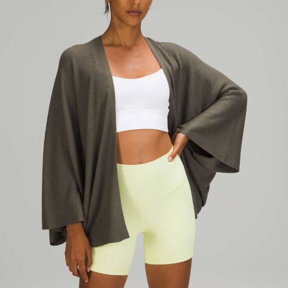 Lululemon Cashlu Knit Textured Wrap in Grey Sage - Picture 1 of 10